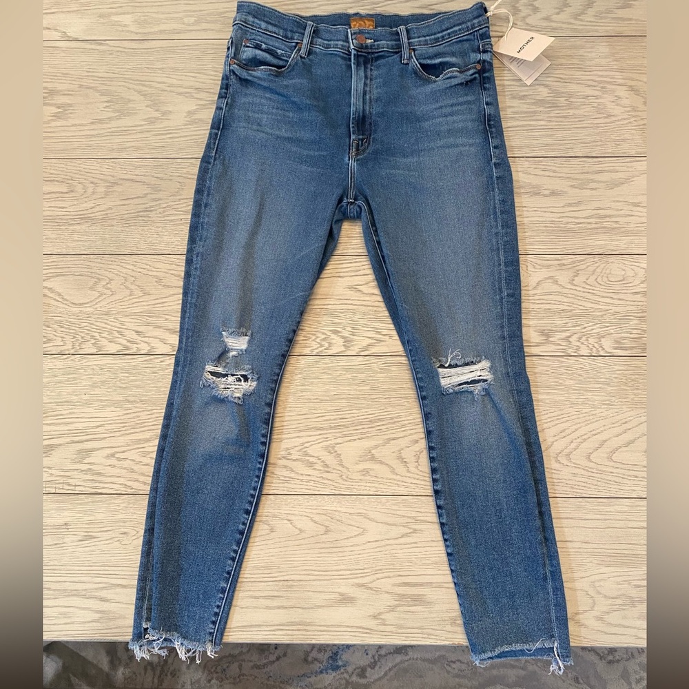 mother denim the stunner ankle zip fray jean - Picture 5 of 11